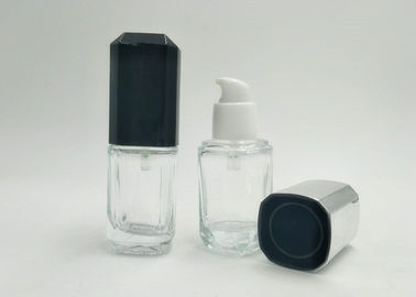 30ml Transparent Glass Airless Pump Bottles With Cap Cosmetic Packaging