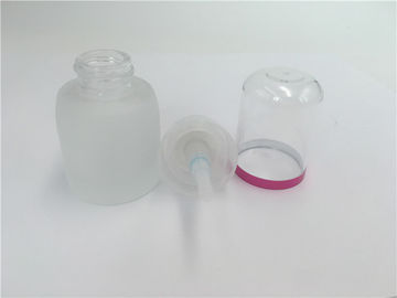 Glass Empty Foundation Bottle With Pump , Makeup Pump Bottle 30ml