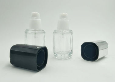 30ml Transparent Glass Airless Pump Bottles With Cap Cosmetic Packaging