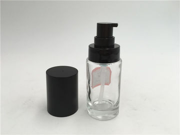 30ml Empty Cosmetic Glass Bottles For Cream , Glass Lotion Bottles Witn Pump